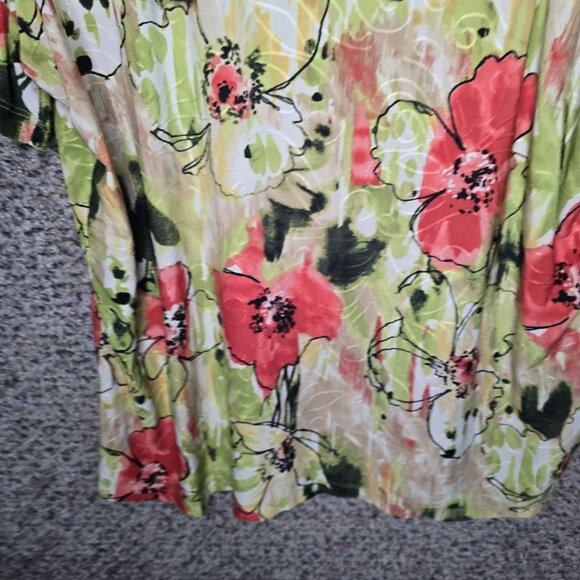 JM Collection Top Womens Plus 1X V Neck Jacquard Textured Blouse Stretch Casual - Picture 5 of 7